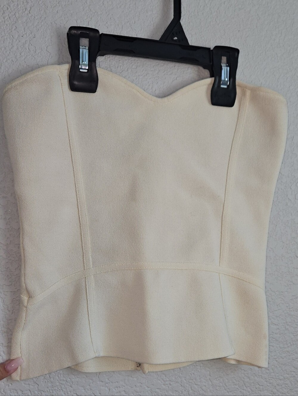 Zara Strapless Cream Peplum Top